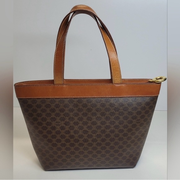 Celine Macadam Brown Leather Tote Bag - Picture 6 of 12